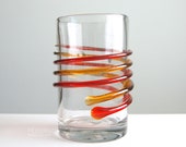 Blenko Glass Myers 6710A Tangerine Honey Double Spiral Vase