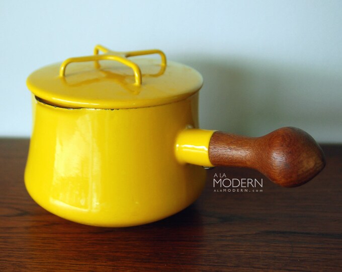 Dansk Kobenstyle Yellow Enamel Sauce Pot With Lid Etsy