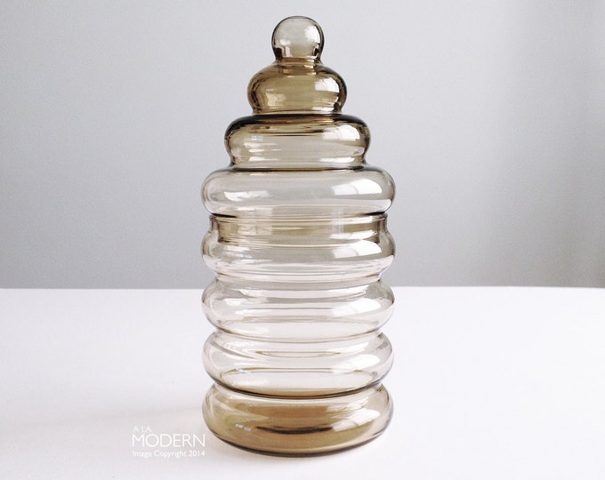 Holmegaard Primula Jacob Bang Glass Canister Storage Jar With Lid Etsy
