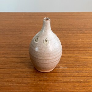 Japanese Modern STC Gray Brown Stoneware Small Weed Pot Vase 3 3/4 // Condition: Manufacturing roughness to the opening area. image 2