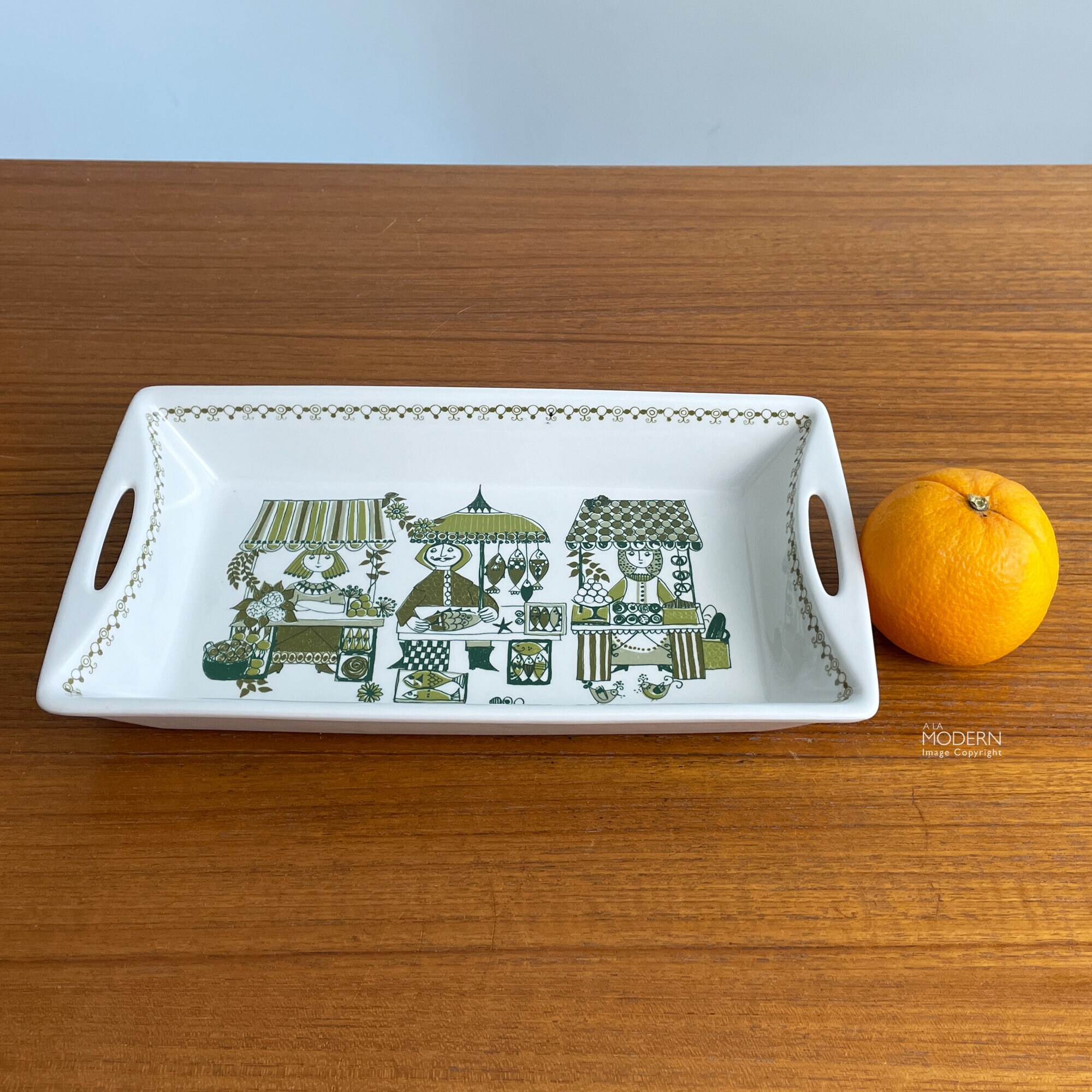 Figgjo Flint Turi Gramstad Oliver Market Pattern Handled Baking