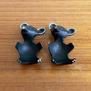 Pair of Walter Bosse Bear Egg Cups Germany Modernist Figurines 3&quot; // Condition: Light wear to finish ~ Some dirt and scuffs