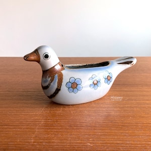 Ken Edwards Tonala Bird Planter Mexican Stoneware Folk Art Figural Ceramic 6 3/4&quot; Long