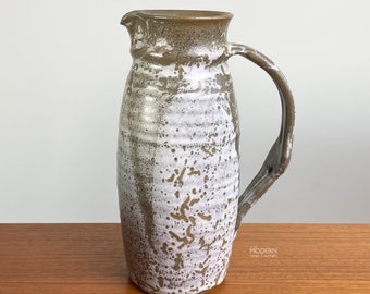 Vintage Yukio Onaga Stoneware Pitcher Studio Pottery Mottled Glaze 10 1/2" Tall