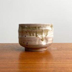 Studio Pottery Chawan Brown Small Tea Bowl Yunomi Cup Signed MS // 3 1/2" x 2 1/2" // Condition: Natural crazing ~ Dirt