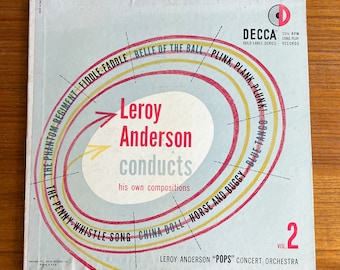 Erik Nitsche LP Album Cover Design Leroy Anderson Conducts His Own Compositions Mid Century Graphic Design // Condition: Wear,dirt,stains