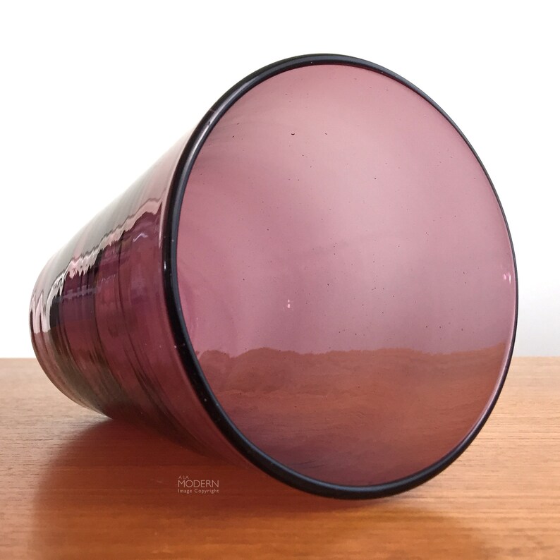 Blenko Glass No 366S Purple Beaker Vase Minimal Tumbler Cup