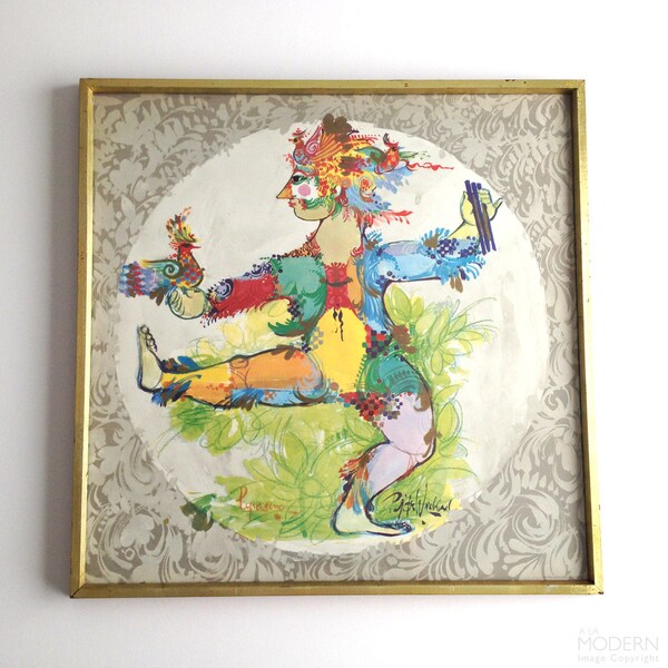 Bjorn Wiinblad Danish Lithograph by Permild and Rosengreen Featuring Papageno From The Magic Flute