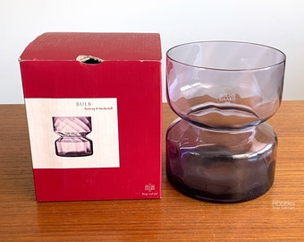 Holmegaard Denmark Hyacinth Purple Bulb Glass Vase Reckweg Nordentoft 5 1/8" // Condition: Box has damage