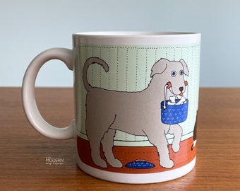 Taylor and Ng Doggie Do-Good Classy Critters Ceramic Mug Japan 1981 // Condition: Rim pops or flakes ~ Metal marks to interior bottom, side