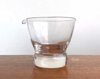 Eva Zeisel Prestige Federal Creamer Modernist Glass Measuring Cup Old Fashioned Lo Ball Shape // Condition: Light wear and a few scratches