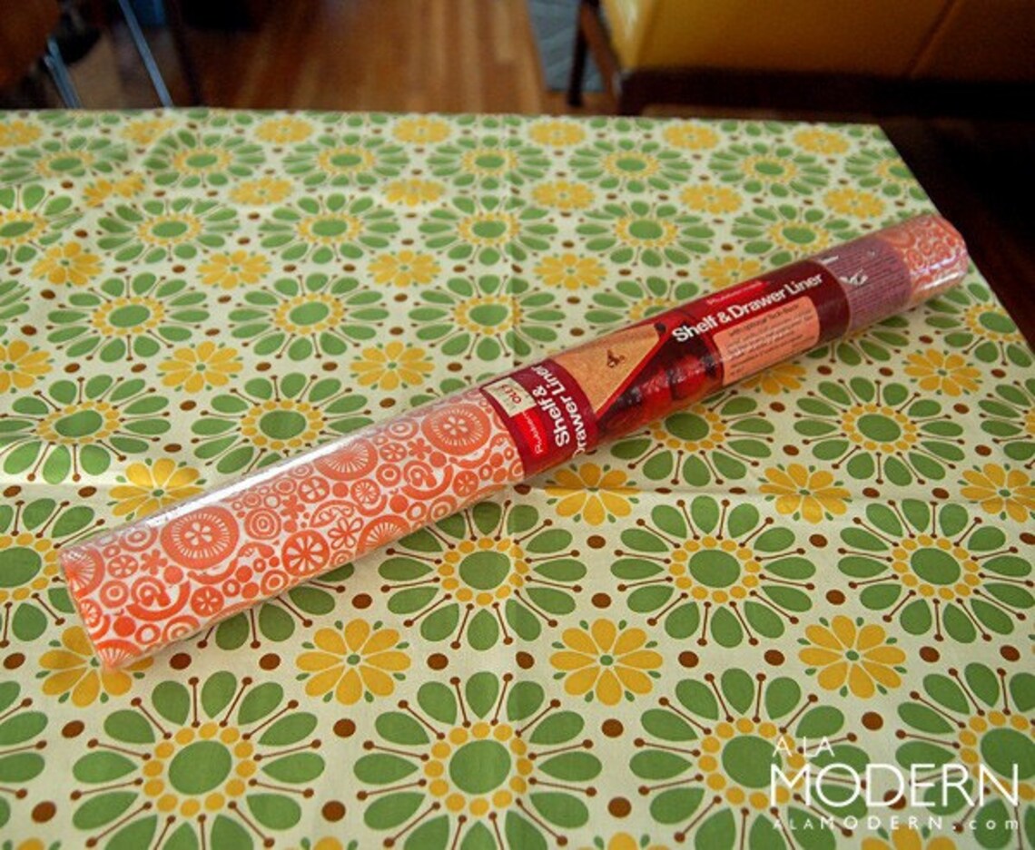 Rubbermaid Mod Orange Shelf Drawer Liner Vintage Etsy