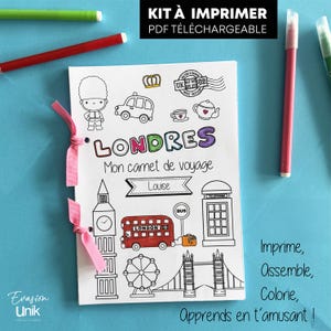 Diario de viaje infantil – LONDRES (kit imprimible) | Libro de actividades para rellenar y colorear