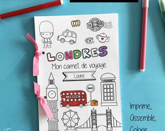 Carnet de voyage pour enfants – LONDRES (kit à imprimer) | Cahier d'activités à remplir et à colorier