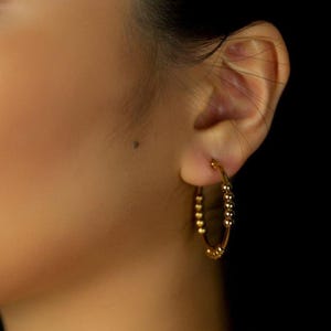 Stainless steel earrings – Hoop earrings with pearls – Boho jewelry for women – High-quality earrings – Gift idea for women Hoop earrings gold