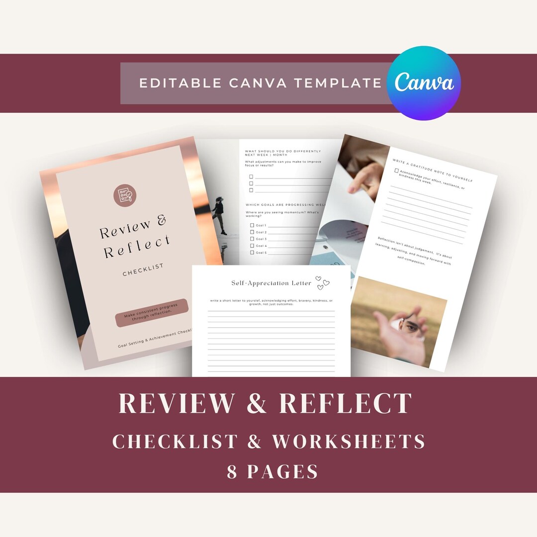 Review & Reflect Checklist With Worksheets | Gain Clarity, Learn ...
