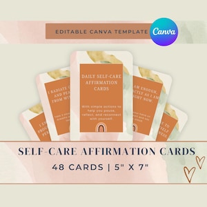 Cartes d'affirmation pour prendre soin de soi au quotidien, Santé mentale positive, Confiance en soi État d'esprit Croissance personnelle, Cartes de motivation quotidiennes, Style bohème
