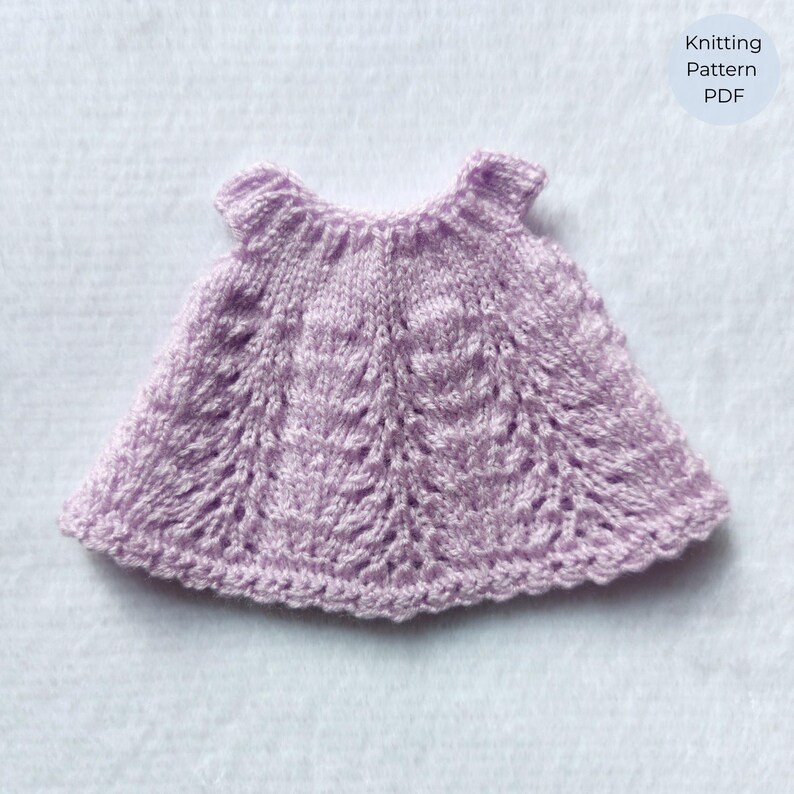 Doll Dress Knitting Pattern PDF for 9 Inch Doll, Beginner Friendly ...
