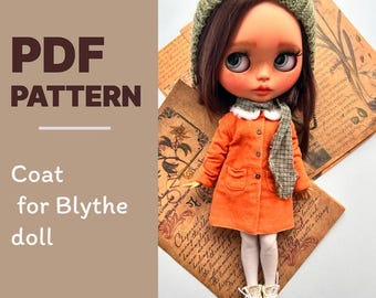Molde de casaco de boneca para Neo Blythe e Azone S (conjunto de costura em PDF)
