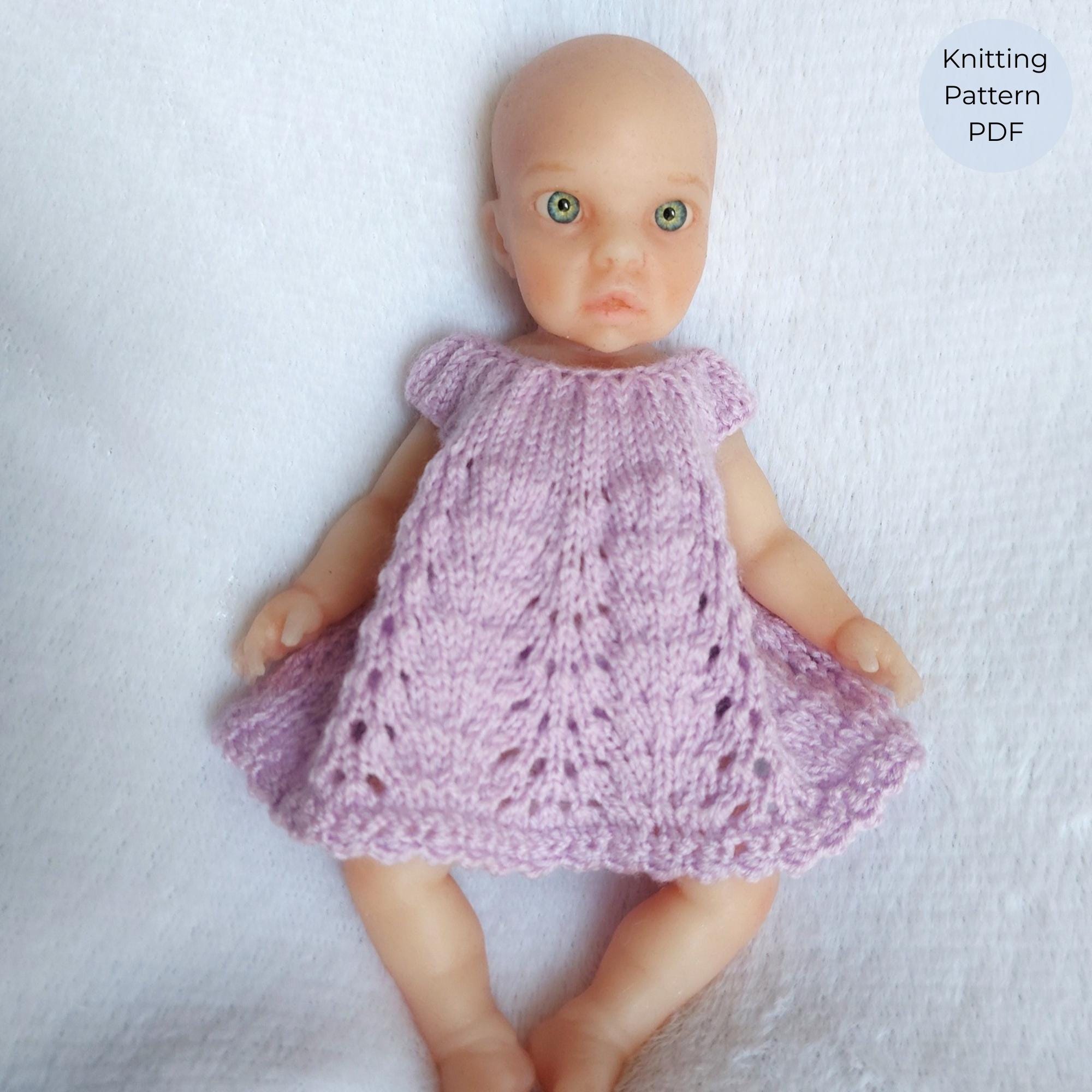 Doll Dress Knitting Pattern PDF for 9 Inch Doll, Beginner Friendly ...