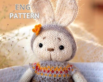 Coelho com roupas, padrão de tricô