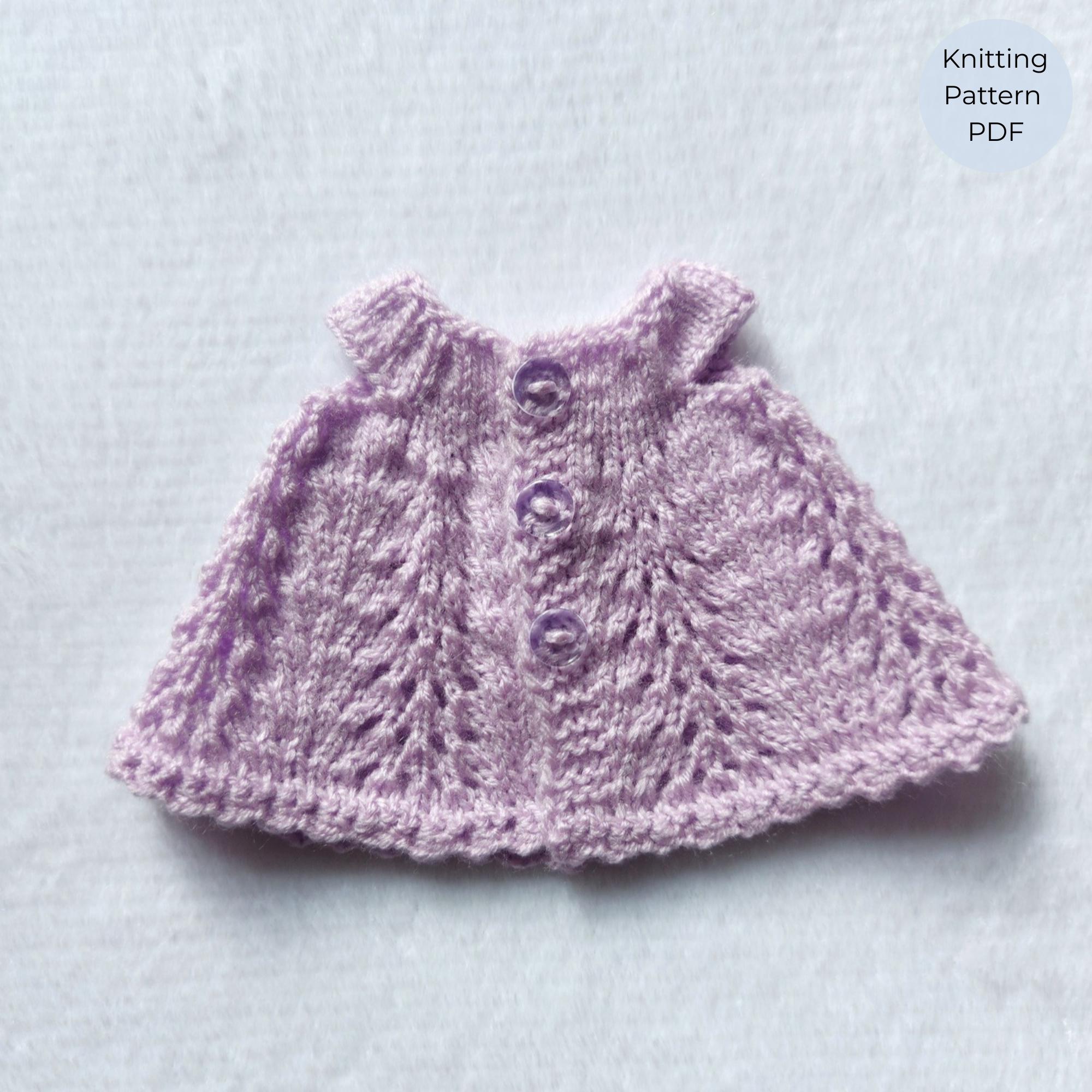 Doll Dress Knitting Pattern PDF for 9 Inch Doll, Beginner Friendly ...