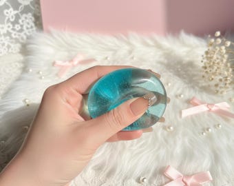 Glittery Blue Stress Ball – TPR Squishy Sensory Fidget Toy