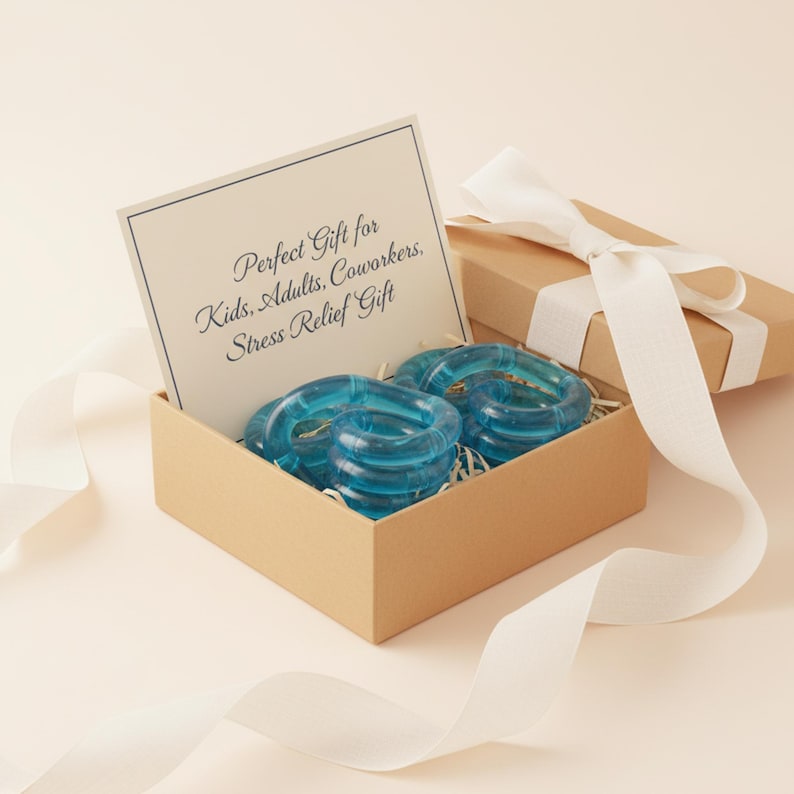 Brinquedo antiestresse Tangle azul translúcido – Brinquedo sensorial articulado para alívio do estresse imagem 4