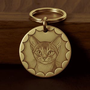 Custom Cat Photo Keychain, Personalized Pet Portrait Keychain, Pet Loss Gift, Pet Memorial Keychains for Cat Lovers