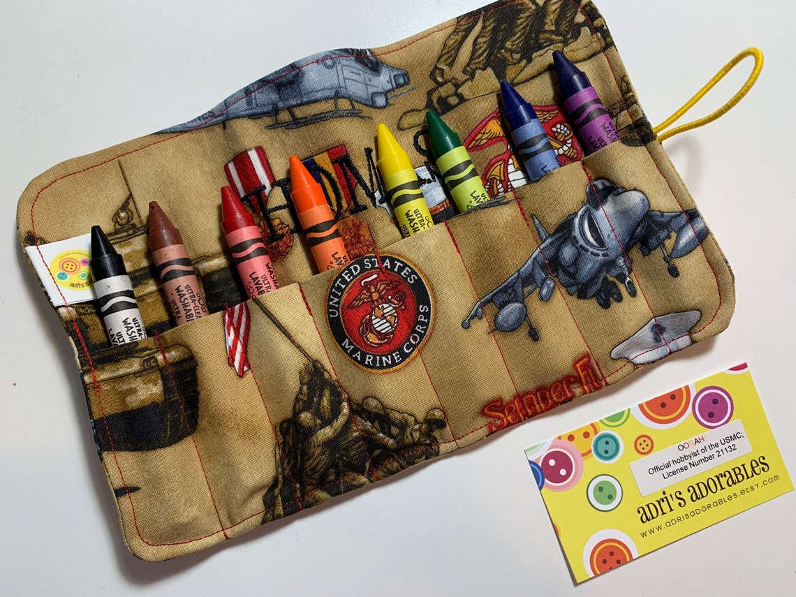 USMC Crayon Roll Comes with 8 Large Washable Crayola Etsy