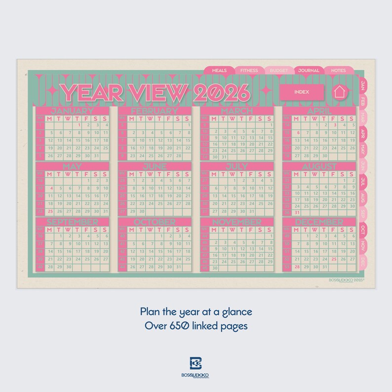 2026 Structured Digital Planner 658 Pages | Minimal Architectural iPad ...