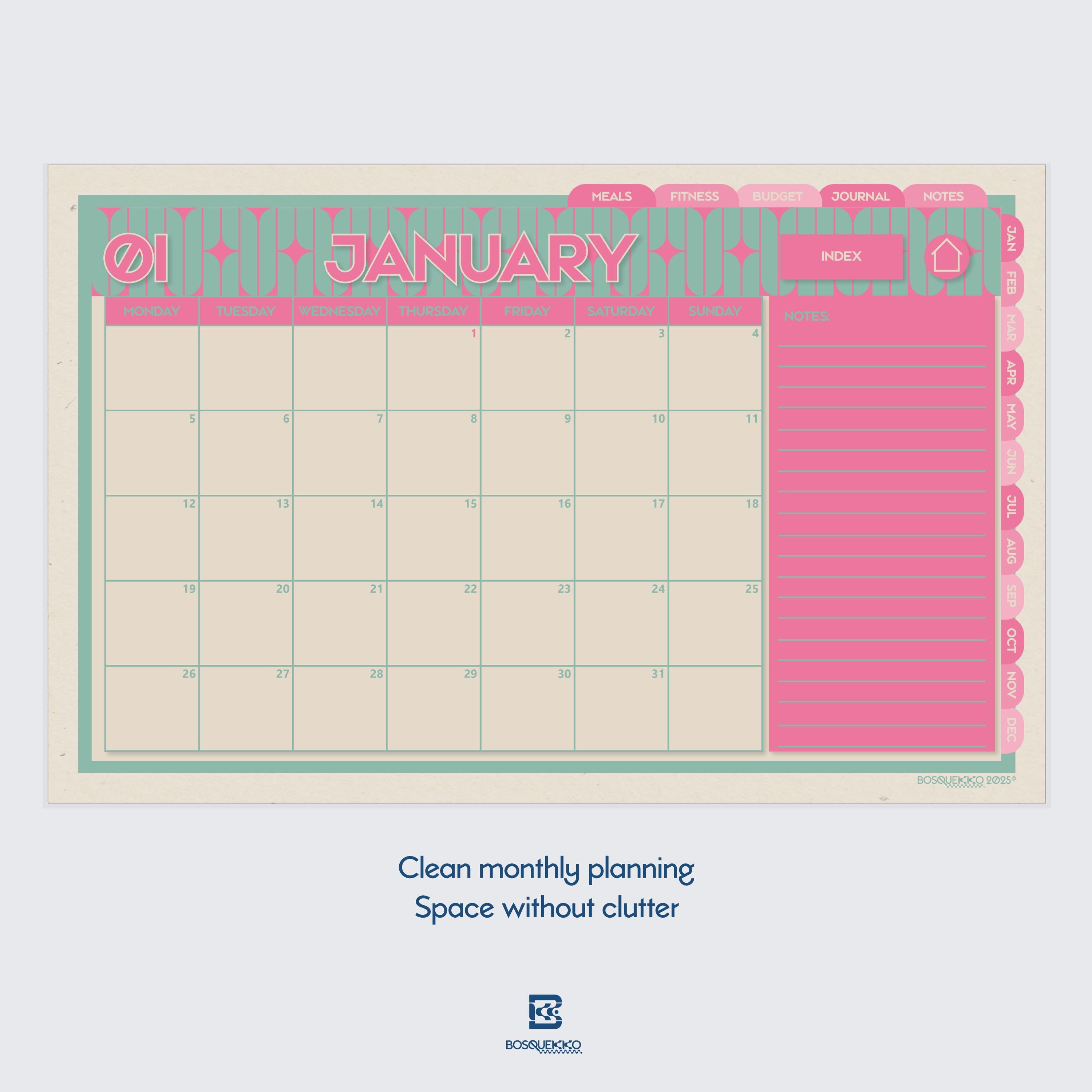 2026 Structured Digital Planner 658 Pages | Minimal Architectural iPad ...