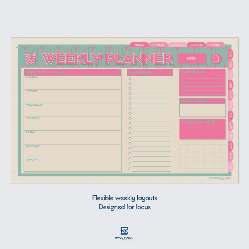 2026 Structured Digital Planner 658 Pages | Minimal Architectural iPad ...