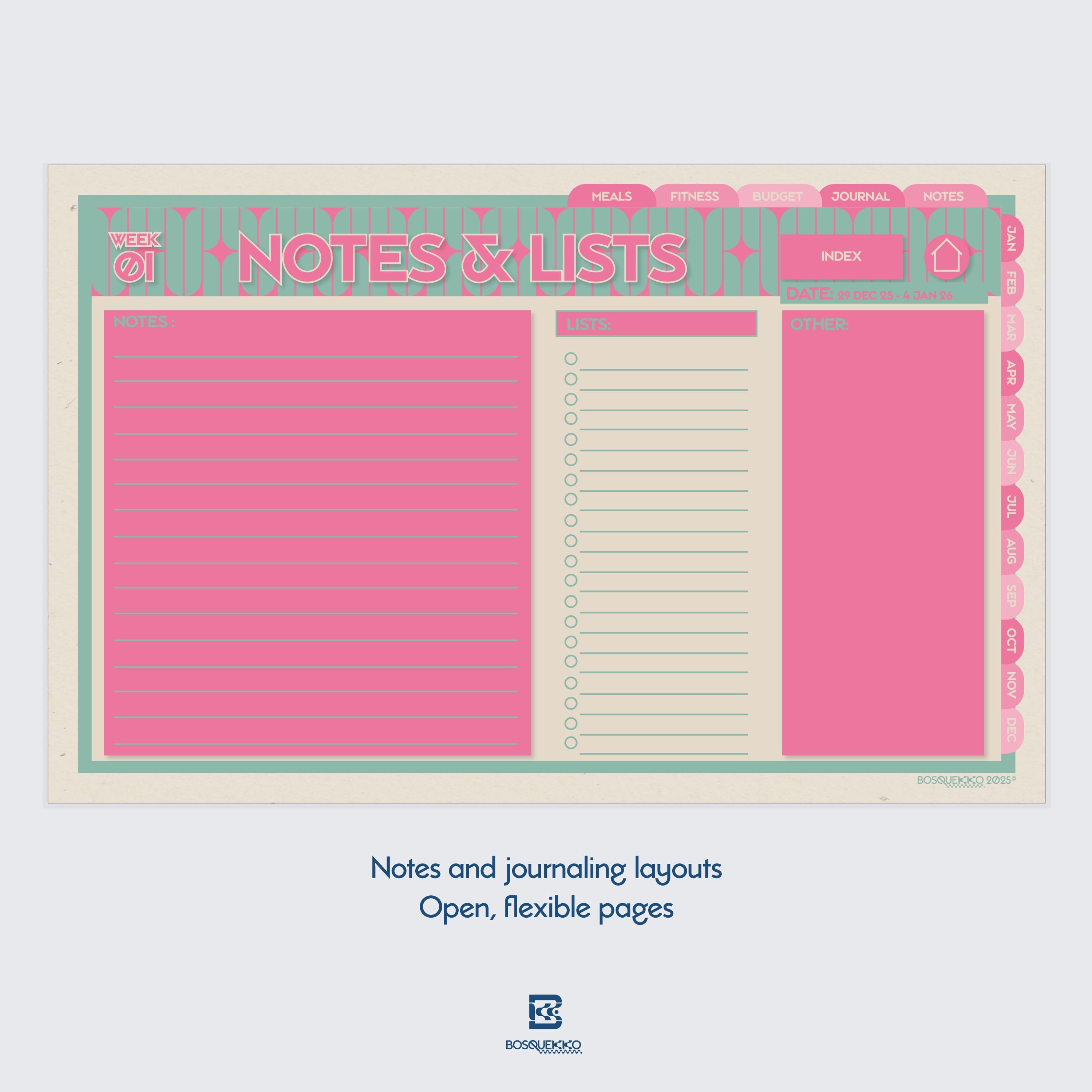 2026 Structured Digital Planner 658 Pages | Minimal Architectural iPad ...