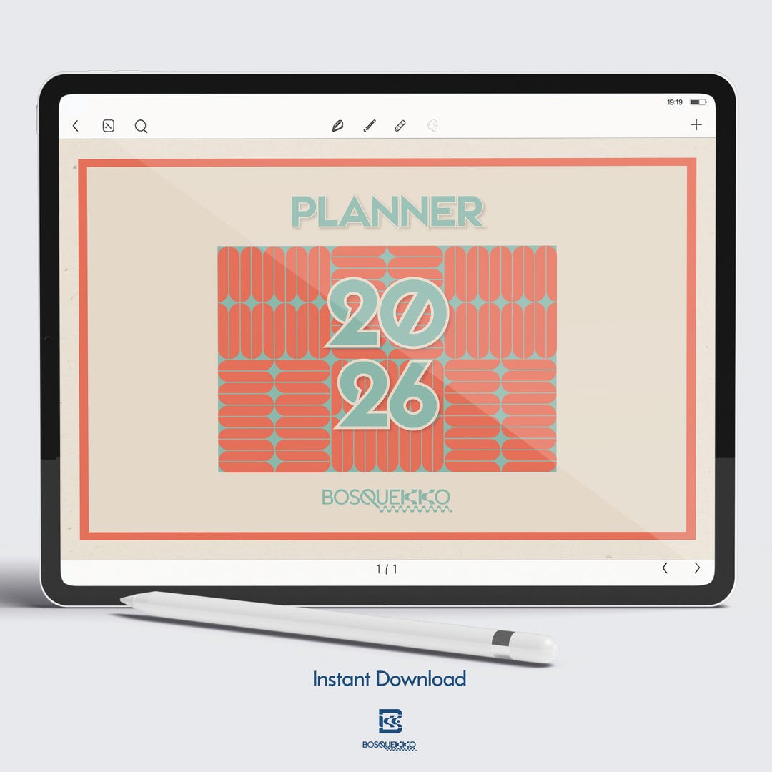 2026 Mid-century Architectural Digital Planner 658 Pages | Neutral iPad ...