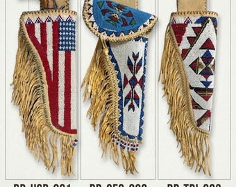 Handgemaakte leren holster met kralenversiering - Premium Western Performance Gear van Rancho Range