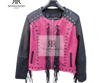 Dames bikerjack, jack met studs en oogjes, alternatieve kleding, gothic cadeau voor haar