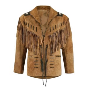 Men&#39;s Suede Fringe Leather Jacket | Western Cowboy Style Handmade Jacket