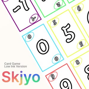 Juego imprimible inspirado en Skyjo / PDF con bajo consumo de tinta / 120 cartas + reglas incluidas / Descarga digital / Imprime y juega en familia