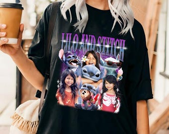 Camiseta de viaje familiar de Lilo y Stitch, camiseta de vacaciones de Disney con acuarela