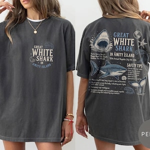 Amity Island Shirt , Great White Shark T Shirt, Funny Shark Week Apparel, Movie Tee, Amity Island Gift