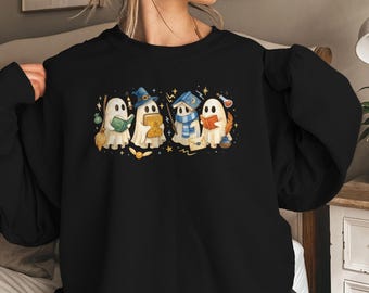 Funny Book Lover Ghost T-Shirt, Teacher Halloween Shirt, Halloween Ghost Shirt, Book Lover Gift, Halloween Teacher Gift