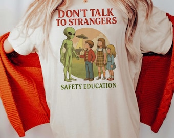 Funny Alien Comfort Colors T-Shirt: Spooky Season Safety Tee