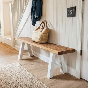 Reclaimed Wood Entry Bench, Farmhouse Solid Wood Entryway Bench, Handmade Hallway Seating Bench Hallway Shoe Rack Bench/Seating,Garden Bench