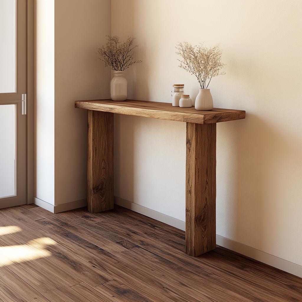 Table Console Rustique En Bois De Récupération Pour Entrée, Table Étroite Ferme Fait Main Canapé D'entrée Commode Solide Personnalisée