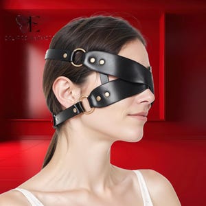 Blindfold Mask, Leather Costume Mask, Cosplay Mask for Adult, Blackout mask, Sensual Blind Mask, Cosplay Blindfold Masquerade Mask