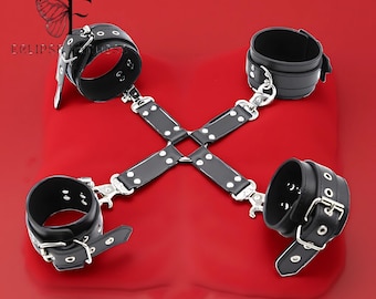 Bondage Restrain / Four Straps or Cuffs Options for Bed Restraints / Deattachable Restrain / Bondage Gear / Restraint Strap, Bed Restraints