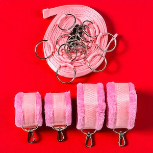 Bedroom Handcuffs, Fetish Restraints, Bed Restraints Set, Bedroom Restraints, Arm and Leg Cuff Packs Bondage Set for Adult, Cuff Ankle Cuff