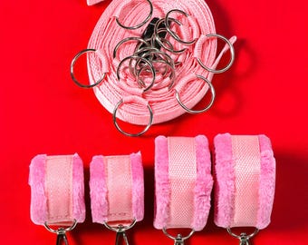 Bedroom Handcuffs, Fetish Restraints, Bed Restraints Set, Bedroom Restraints, Arm and Leg Cuff Packs Bondage Set for Adult, Cuff Ankle Cuff
