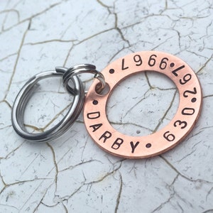 Custom Washer Dog Tag / Personalized Pet Tag for Collar - Tag for Dogs or Cats - Quiet dog Tag in  Copper, Brass or Aluminum  or Bronze